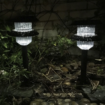 Set of 2 Solar Powered 2 LED Weatherproof Plastic Outdoor Landscape Lighting