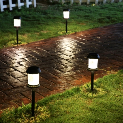 Set of 3 Solar Powered LED 15 Inches High Landscape Pathway Lighting