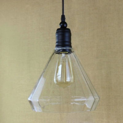 8 Inches Wide Simple Industrial Style 1 Light LED Pendant with Clear Cone Shade