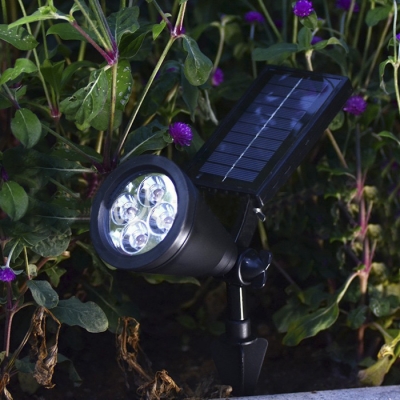 Plastic 4 LED Waterproof Outdoor Soler Power Garden Stake Spotlight
