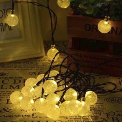Warm White 30 Pics Crystal Ball Solar Powered Oudoor String Party Lighting Set