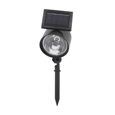 Plastic 4 LED Black Finish Single Head Solar Power Outdoor Spotlight