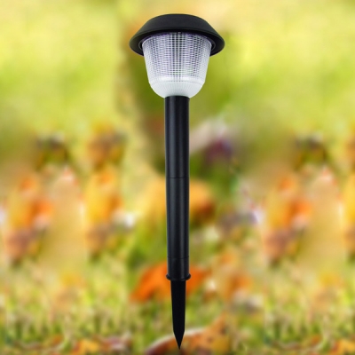 17 Inches High Black Finish Solar Powered LED Garden Stake with Prismatic Motif