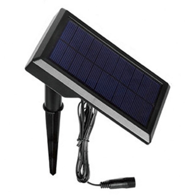 Dual Head Black Finish 2-LED Solar Landscape Spotlights with Separable Panel