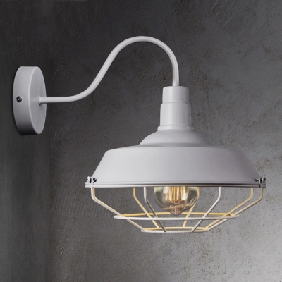 White Industrial Outdoor Barn LED Wall Light