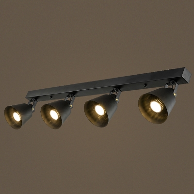 Four Light 40'' W Black Finish LED Spotlight Semi Flush Ceiling Light