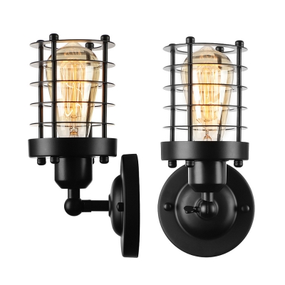 Matte Black 10'' H Single Light Uplight  Wire Guard LED Wall Light
