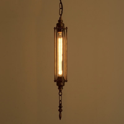 23'' H Steam Punk Single Light LED Hanging Pendant Light in Antique Copper Finish