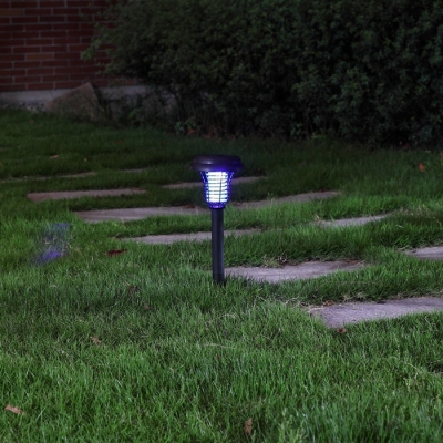 2 Pack Light Sensor LED Solar Powered Path Light in Black Finish with Wire Guard
