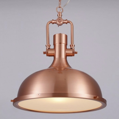 

Copper/Nickel 1 Light Industrial Dome Shaped Indoor LED Pendant, HL416331