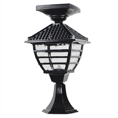 Lattice 18'' H Black Wireless Solar 12 LED Outdoor Post Lighting