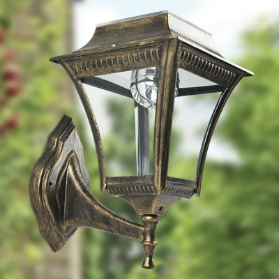 Old Bronze 12'' Height Super Bright Cool Light Outdoor Solar Powered LED Wall Light