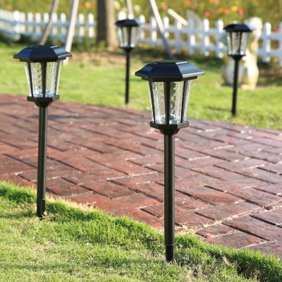 25'' H Large Outdoor Solar LED Pathway Landscape Lights in Black