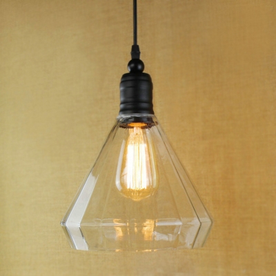 8 Inches Wide Simple Industrial Style 1 Light LED Pendant with Clear Cone Shade