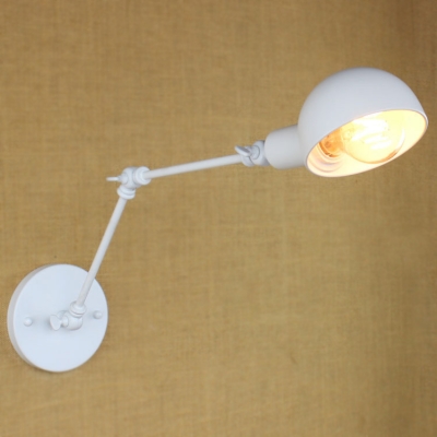 White Finish Small Swing Arm LED Wall Light