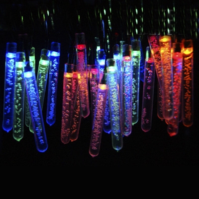 Colorful 30 Pieces Crystal Bar Solar LED Decorative String Party Lighting