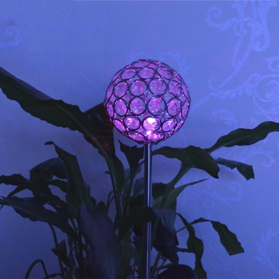 4'' W Color Changing Crystal Ball Decorative Outdoor Solar Powered LED Garden Stake