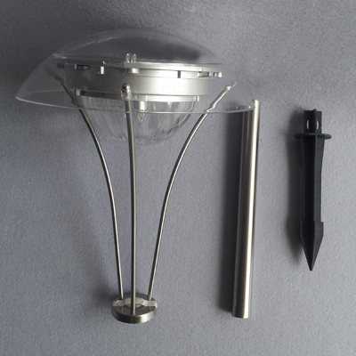 Modern Silver Finish 21'' H Sun Force Outside Lawn Pathway Lighting with Umbrella Shade