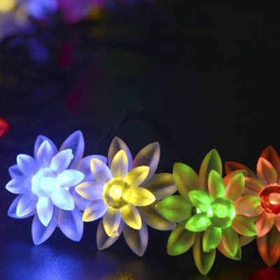 Solar 30 Pics Lotus 22 ft Fairy Christmas Decorative Lights Solar String Lighting
