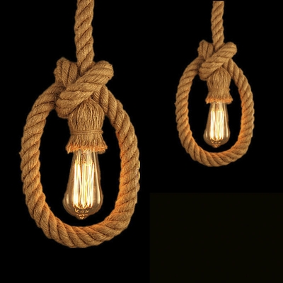 Simple Natural Rope 1 Light LED Ceiling Pendant