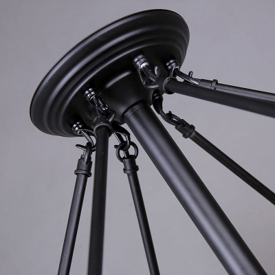 Metal Hemp Rope LED Floor Lamp in Matte Black Finish 