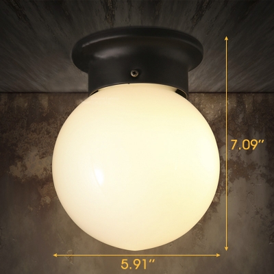 Single Light LED Flushmount Ceiling Fixture in White Globe Shape