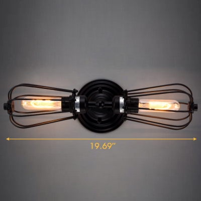 Metal Cage LOFT LED Wall Lamp Vintage Industrial Sconce Deco Lamp