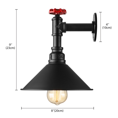 Industrial Style Black 1 Light LED Wall Sconce