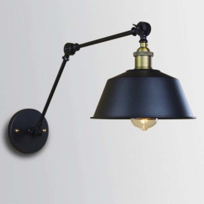 Industrial Style 1 Light Adjustable LED Wall Sconce in Black