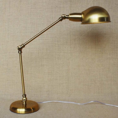 Attractive Gold Finished Single Light Industrial Adjustable LED Table Lamp Desk Lighting