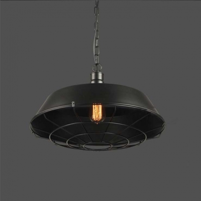 10'' Wide Classic Black Vintage LED Pendant Lighting Fixture with Wire Cage