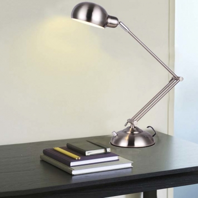 Polished Nickel 1 LED Light Chic Desk Reading Lamp for Kids