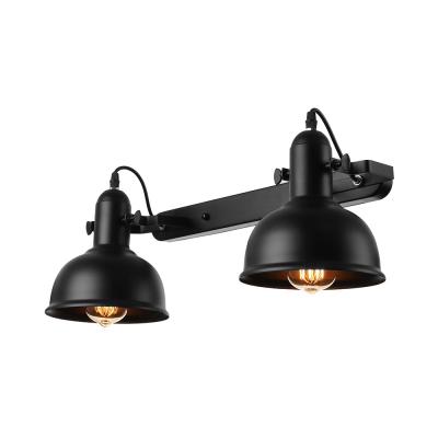 Satin Black Double Head LED Wall Sconce in Industrial Style