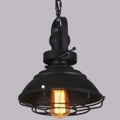 Cool Black 11'' W Single Light LED Pendant Light with Cage