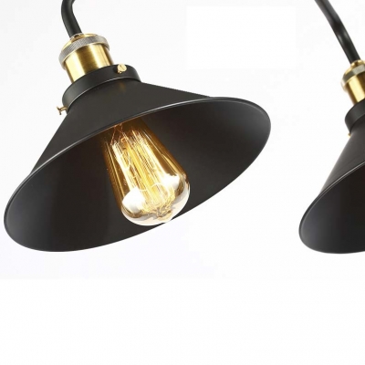 Five Light Industrial 1 Tier LED Chandelier in Black Finish