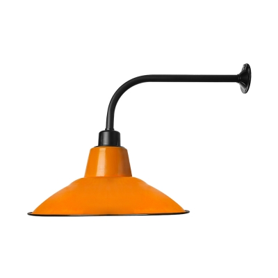 Industrial Style 1 Light Orange Finished Single Light Barn Warehouse LED Wall Lamp