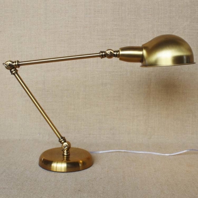 Attractive Gold Finished Single Light Industrial Adjustable LED Table Lamp Desk Lighting