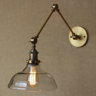 Gold Finished 10'' Wide Industrial LED Wall Sconce with One Light