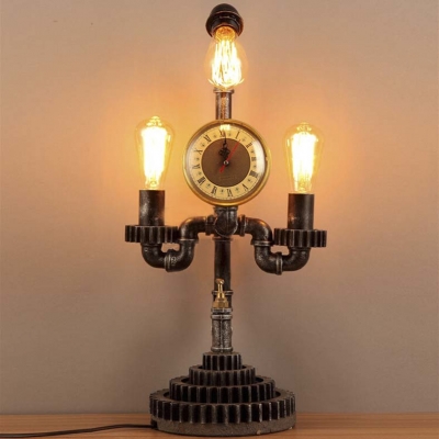 Industrial Style 24''H 3 Light Gear LED Table Lamp