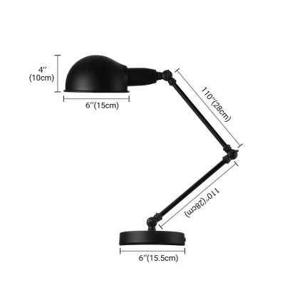 Industrial Style Black Single Light Indoor Desk Adjustable Lamp