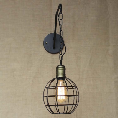 Single Light Black 1 Light Indoor Hanging LED Wall Sconce