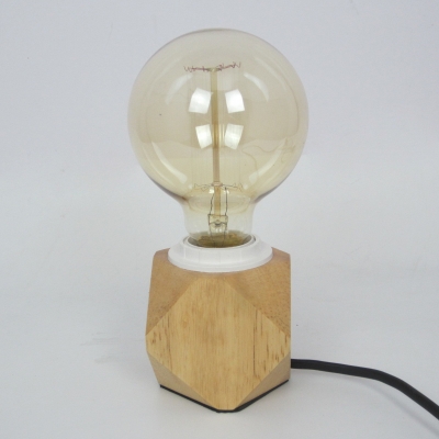 Natural Wood 1 Light Simple Mini LED Table Lamp