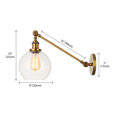 7'' Wide Single Light Industrial Adjustable LED Wall Sconce in Gold Finish