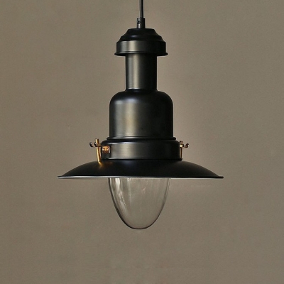 Vintage Black Industrial 1 Light LED Pendant Lighting in Nautical Style