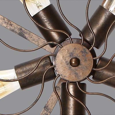 Antique Copper Five Light Fan Shaped LED Table Lamp Accent Table Lamp