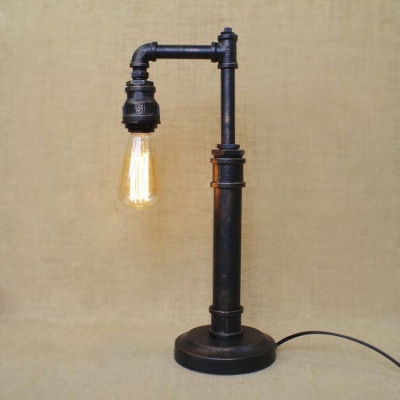 Simple Plumbing Pipe LED Table Lamp in Rust Finish 20'' H