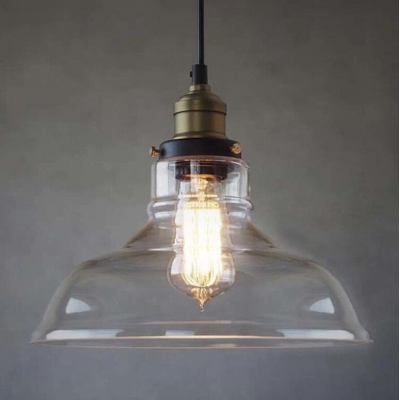 Three Light LED Multi Light Pendant with Clear Warehouse Glass Shade