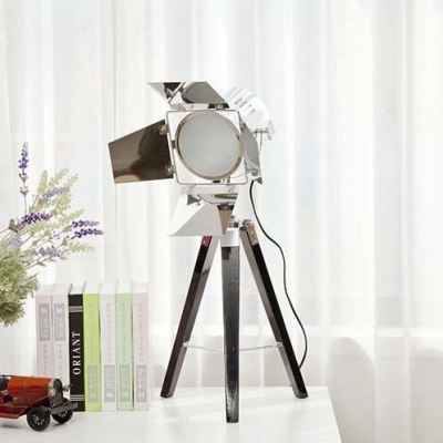Indoor Tripod LED Table Lamp with Chrome Shade 26''H