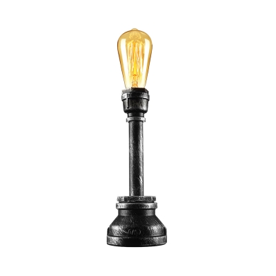 Industrial Style 15'' H Single Light Plumbing Pipe LED Table Lamp in Antique Bronze Finish