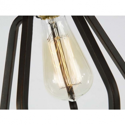 Textured Black Vintage Industrial 1 Light LED Mini Pendant in Black